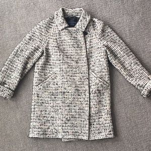 Black and white classic pea coat worn once